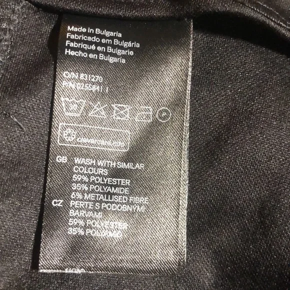 H&M Gold Sparkle Metallic Fully Lined Pants Zip & Button Side Stretch Women’s 2 - Picture 6 of 7